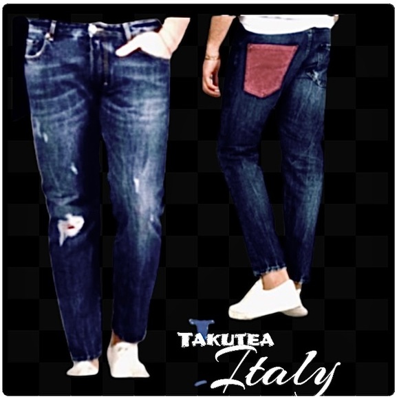 ☑️Italian Designer Jeans Takutea AKUR Distressed - Picture 13 of 14